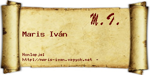 Maris Iván névjegykártya